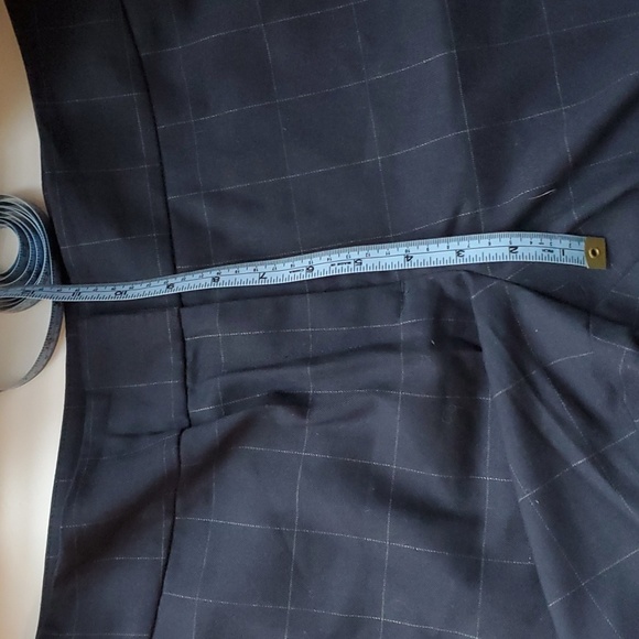 Navy Windowpane Ann Taylor Factory Trouser Pants size Curvy 12 - Picture 14 of 14